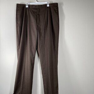 John Henry Pleated Dress Pants Men's 42 x 32 High Rise Brown Office Career NWT